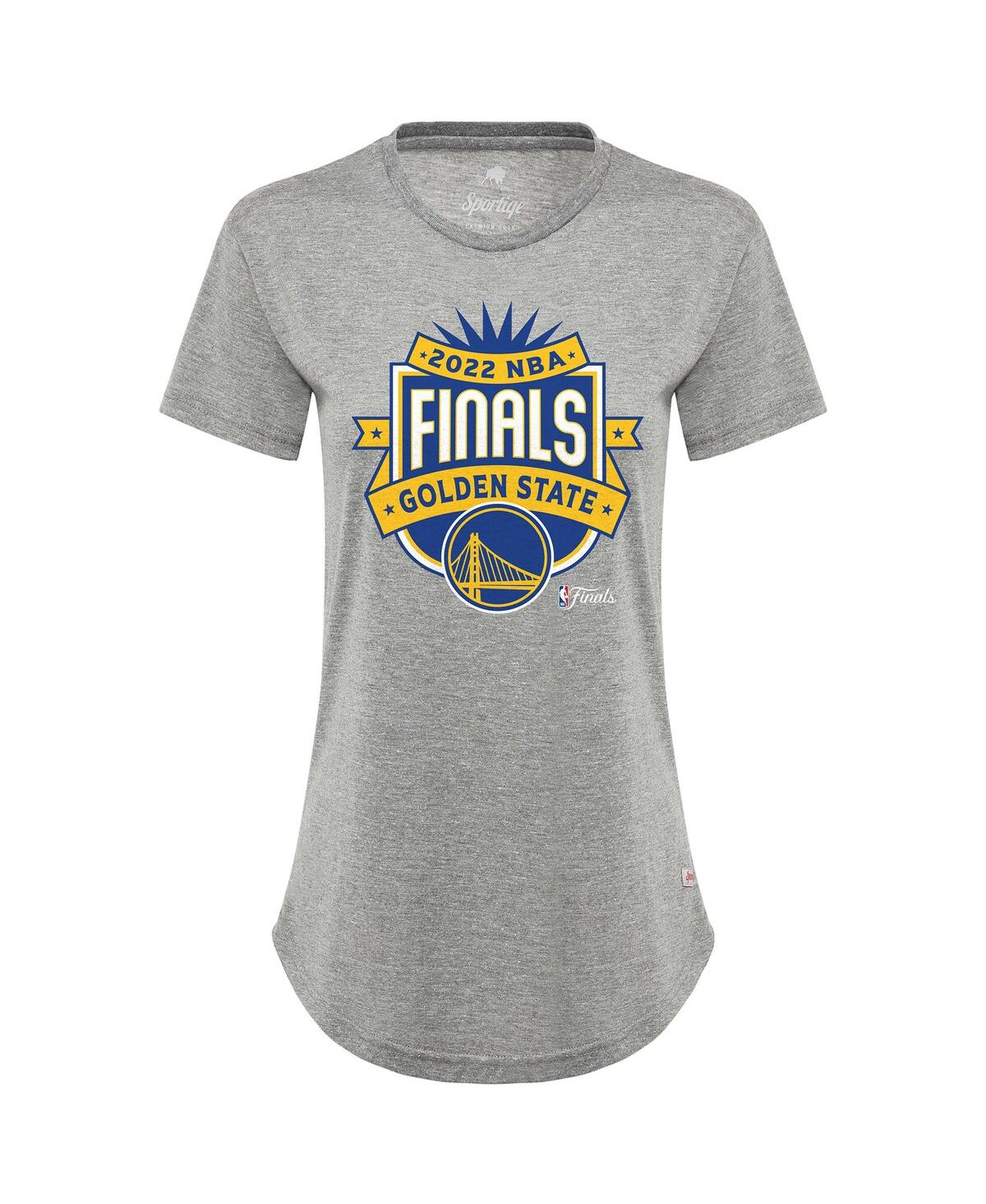 Shop Sportiqe Women's  Gray Golden State Warriors 2022 Nba Finals Crest Phoebe T-shirt