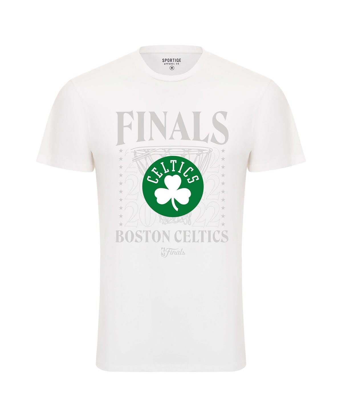 Shop Sportiqe Men's  White Boston Celtics 2022 Nba Finals Stacked Hoop Bingham T-shirt
