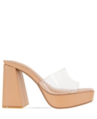 BCBGeneration Women's Galixy Heeled Sandal – 4-Inch Platform Mule, Square Open Toe - View #8