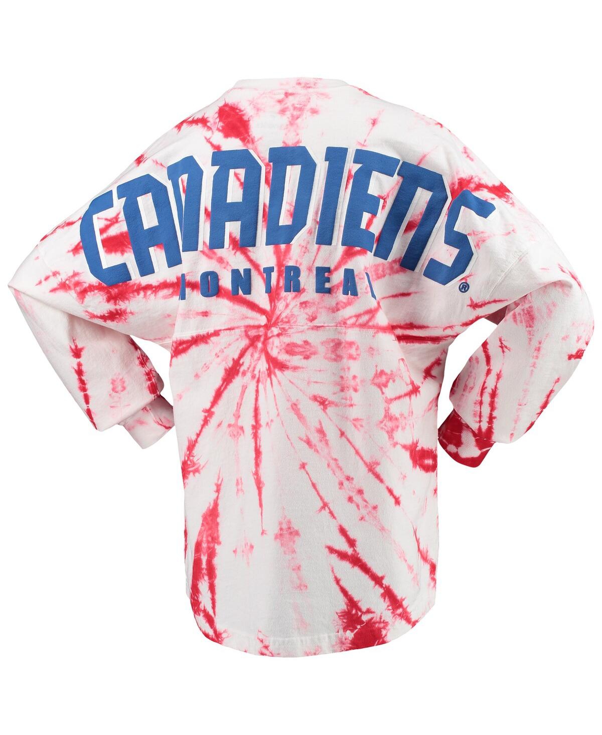 Spirit Jersey Red Montreal Canadiens Spiral Tie-dye Long Sleeve T-shirt In Red