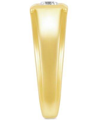 Men's Lab Grown Diamond Solitaire Ring (1/4 ct. t.w.) in 10k Gold & White Gold