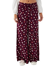 Juniors' Ninette Floral Wide-Leg Pull-On Pants, Created for Macy's