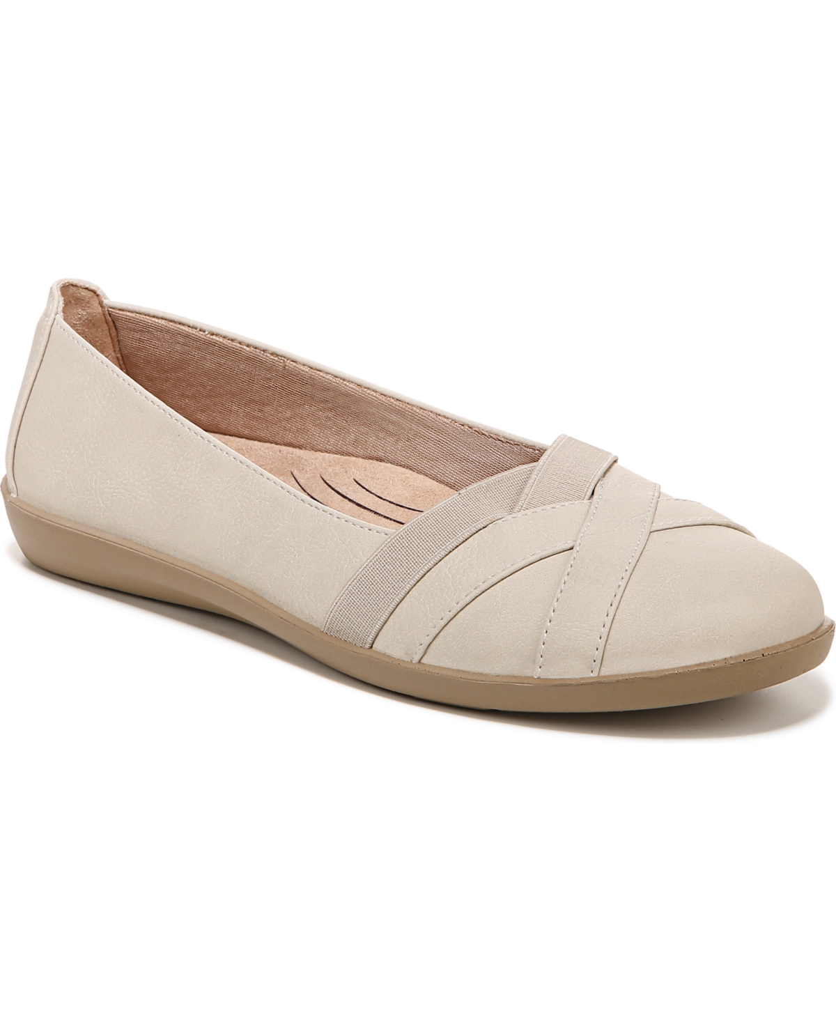 Northern Slip On Flats - Almond Milk Faux Leather