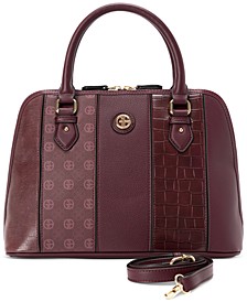 Croc Embossed Colorblock Dome Satchel, Created for Macy's  