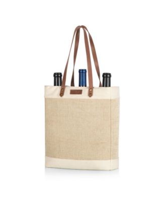 Legacy Pinot Jute 3 Bottle Insulated Wine Bag