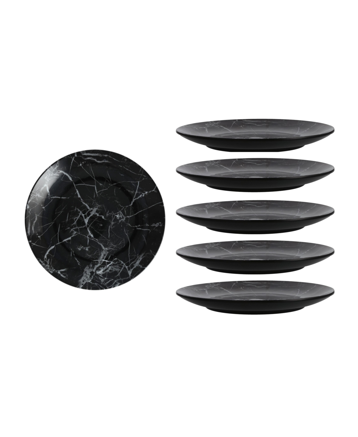 Melamine Palace Onyx Coupe Round Plate 8.5" Set/6 - Black