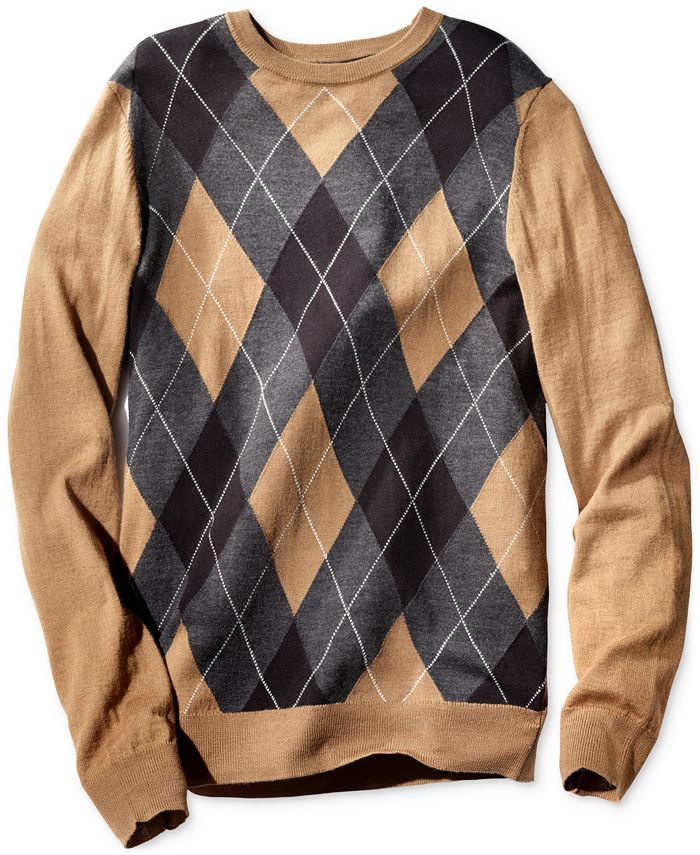 Club Room Men's Merino Harvard Argyle Sweater, Created for Macy's - Macy's