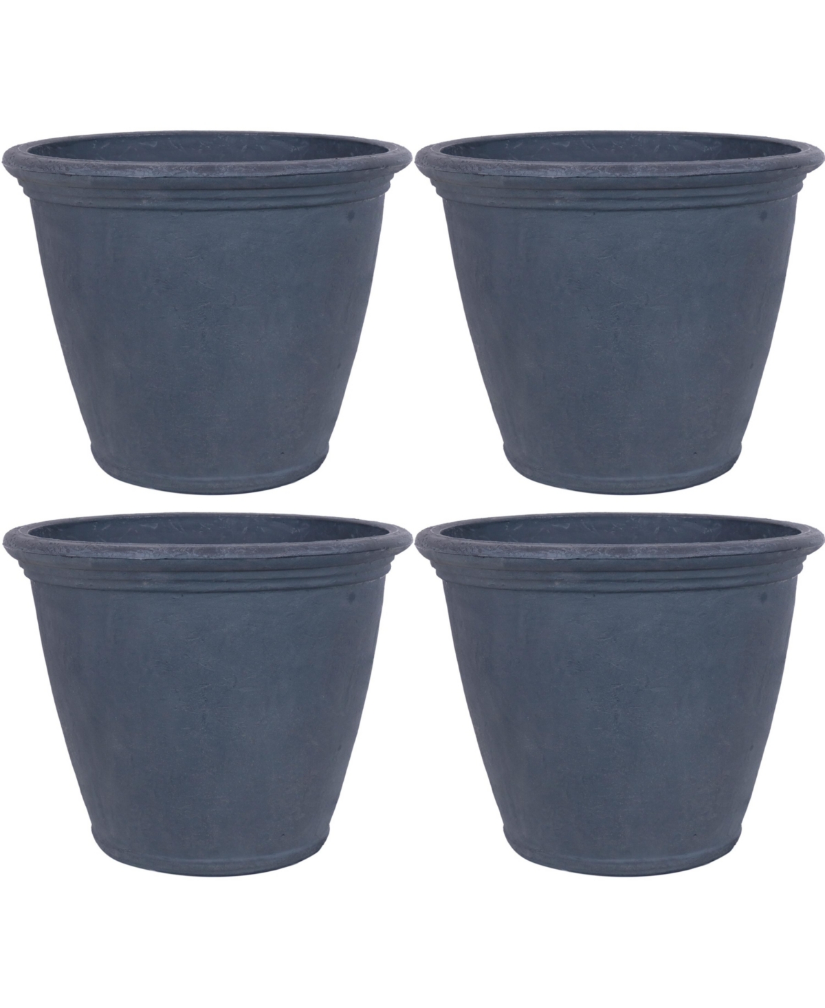 Sunnydaze Decor Anjelica Unbreakable Polyresin Planter - Slate - Set of 4