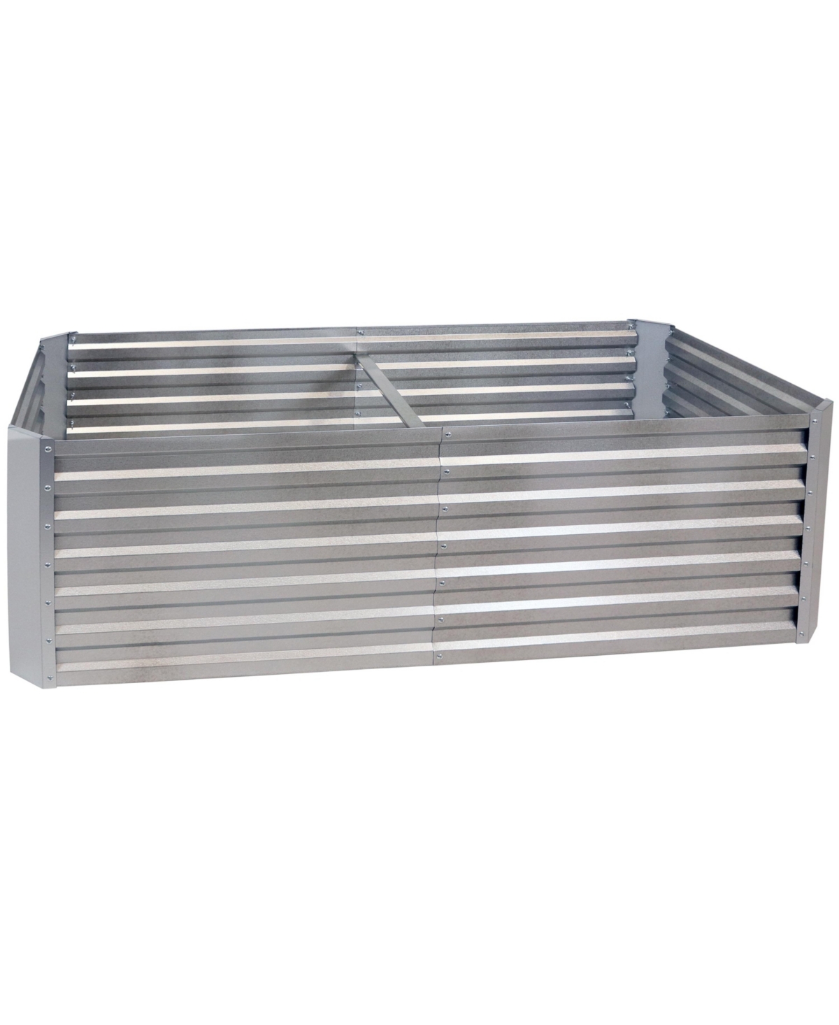 Sunnydaze Decor Galvalume Steel Rectangle Raised Garden Bed -- - Silver
