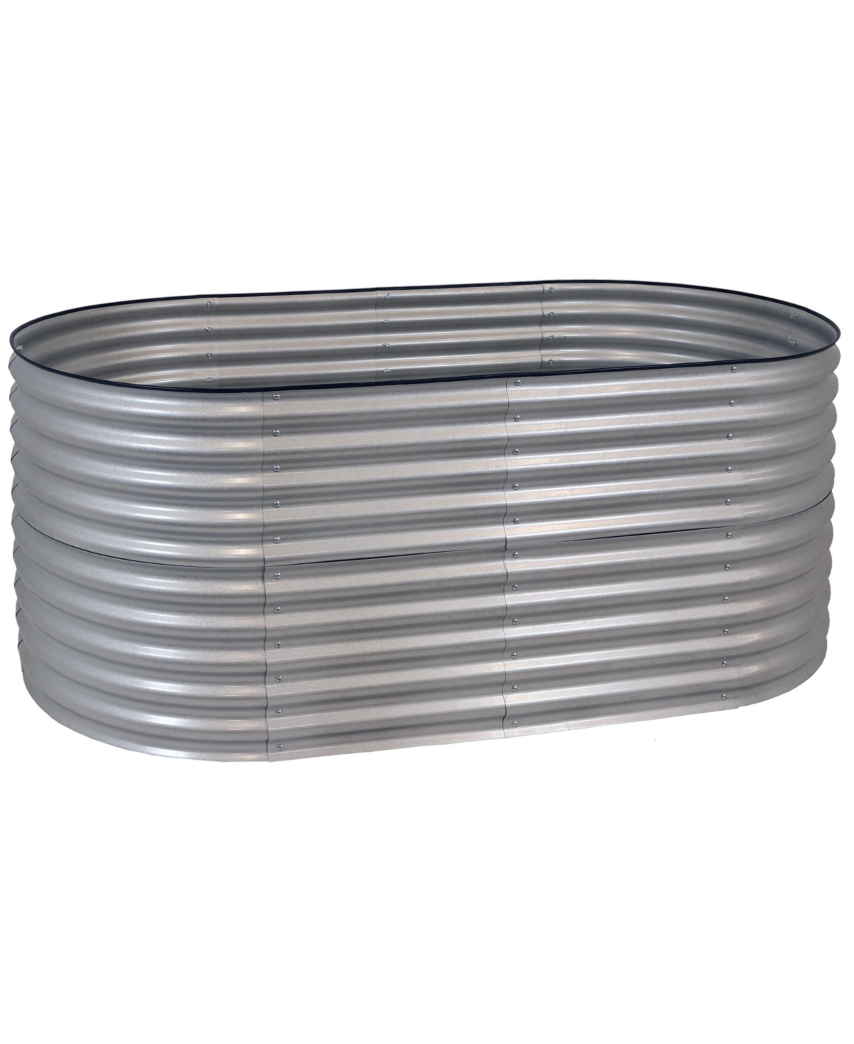 Sunnydaze Decor Galvalume Steel Oval Raised Garden Bed -- x - Silver