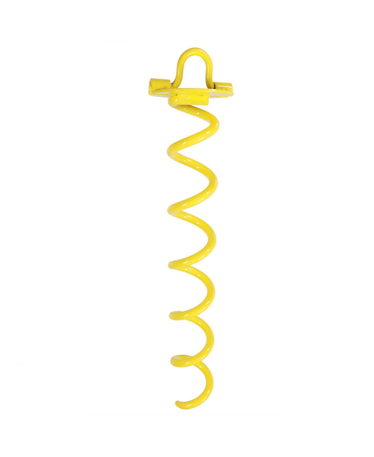 Yellow Powder-Coated Steel Spiral Anchor Stake Screw - 16 in - Yellow