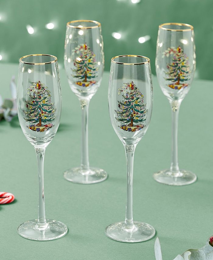 Spode Christmas Tree Champagne Flutes, Set of 4 Macy's
