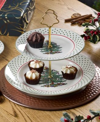 Christmas Tree Polka Dot 2-Tiered Server
