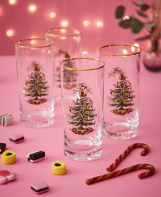 Christmas Tree Glassware Highball Glass, Set of 4