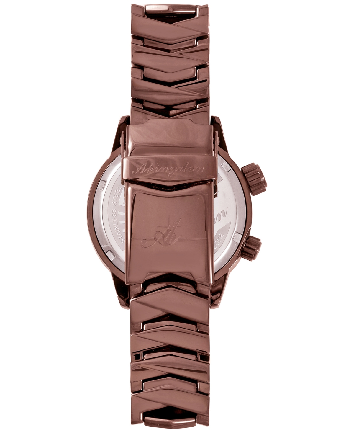 Shop Abingdon Co. Women's Elise Swiss Tri-time Bronze Ion-plated Stainless Steel Bracelet Watch 33mm