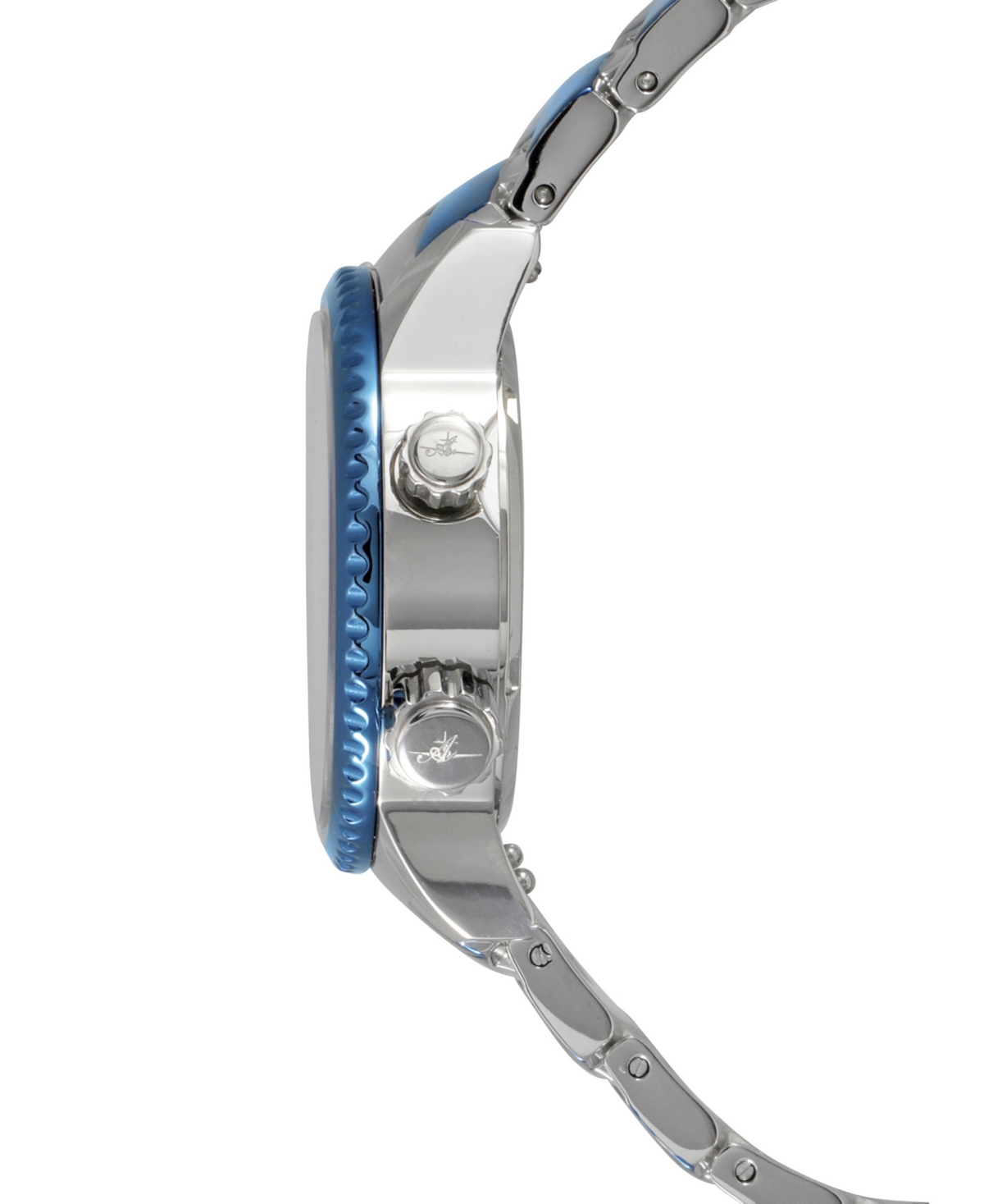Shop Abingdon Co. Women's Elise Swiss Tri-time Two-tone Ion-plated Stainless Steel Bracelet Watch 33mm In Sapphire