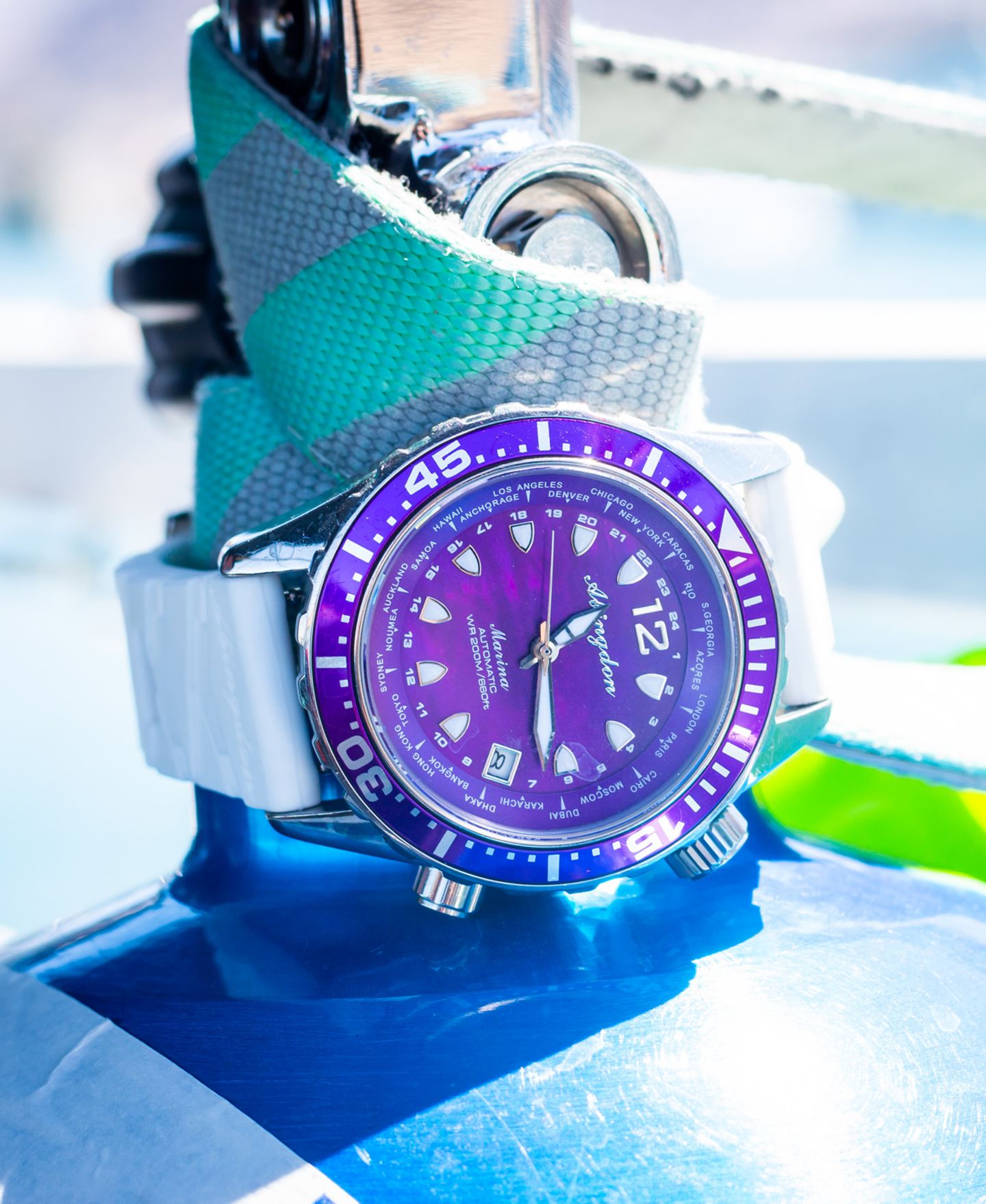 Женские часы Abingdon Co. Marina Diver's Multifunctional Titanium Bracelet Watch 40mm — фото 4