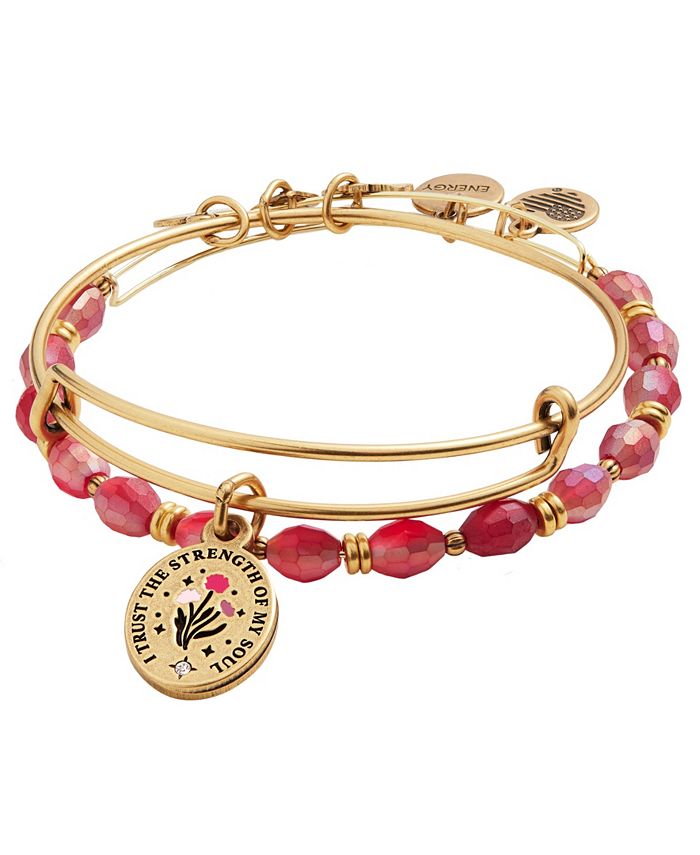 Alex and Ani I Trust the Strength of My Soul Charm Bangle in GoldTone