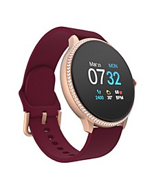 Sport 3 Women's Special Edition Touchscreen Smartwatch: Rose Gold Crystal Case with Merlot Strap 45mm