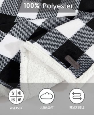 Cabin Plaid Ultra Soft Plush Fleece Reversible Blanket, Full/Queen