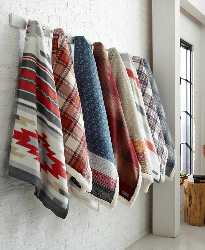 Eddie Bauer Fair Isle Ultra Soft Plush Fleece Reversible Oversized