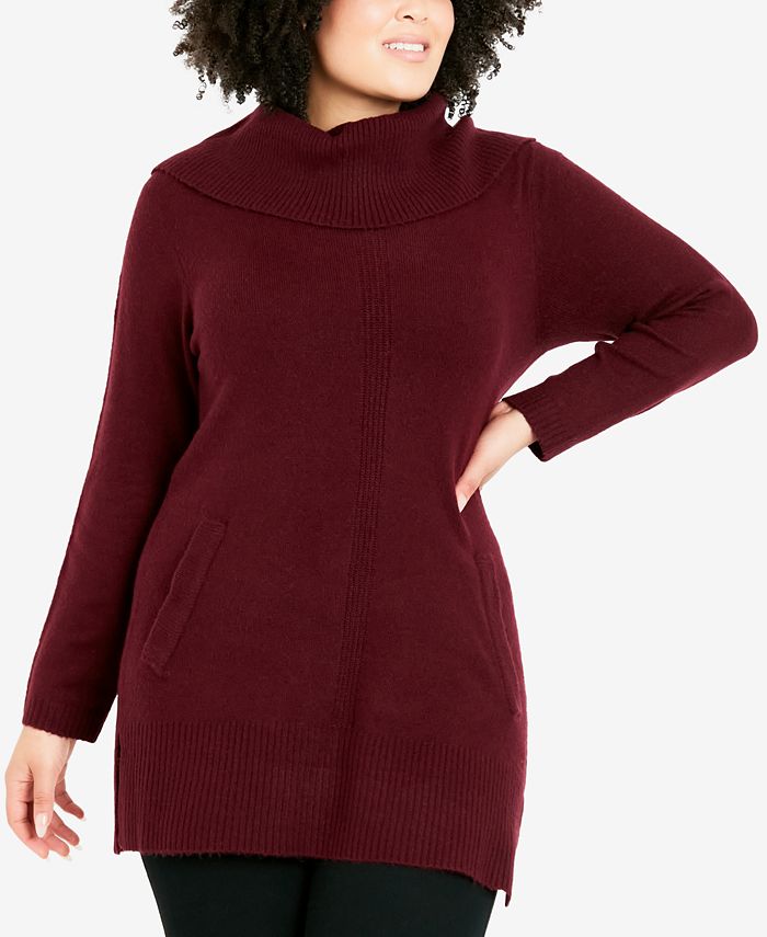 Avenue Plus Size Cowl Neck Sweater - Macy's