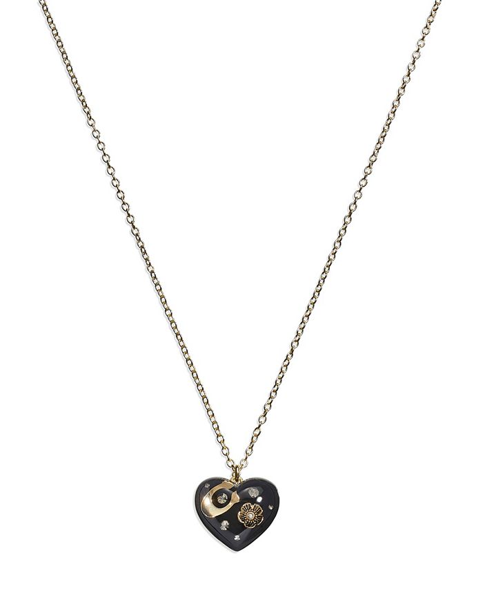 Coach sales heart necklace