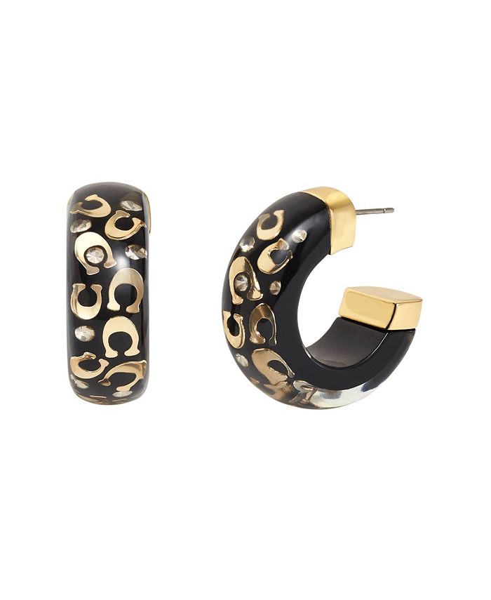 COACH Women's Signature Resin Hoop Earrings & Reviews - Earrings - Jewelry  & Watches - Macy's