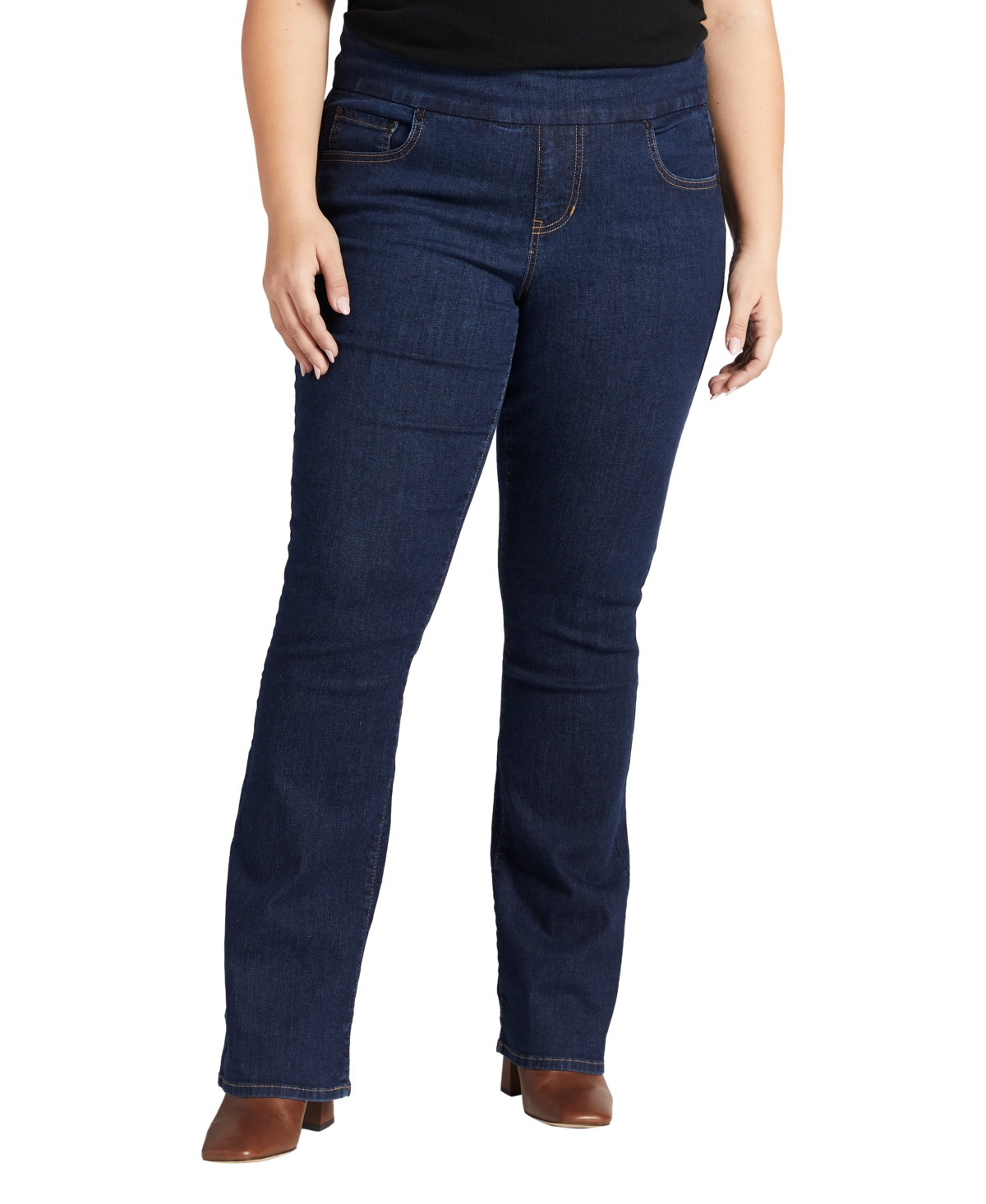 Plus Size Paley Mid Rise Bootcut Pull-On Jeans - Ink