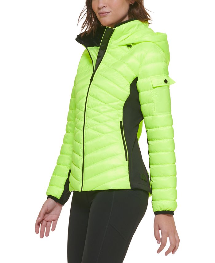 Calvin Klein Hooded MixedMedia Puffer Jacket & Reviews Activewear