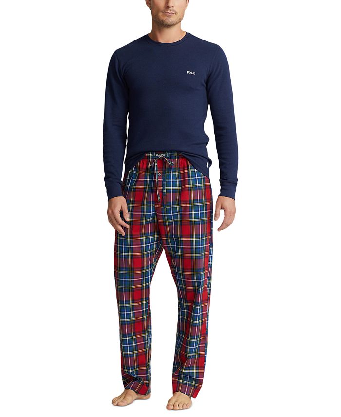 Polo Ralph Lauren Men's Big & Tall Waffle Knit Thermal Pajama Shirt