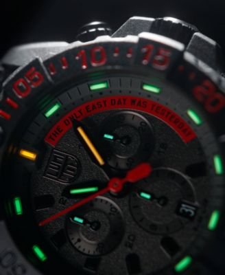 Men's Swiss Chronograph Navy Seal Dive Black Rubber Strap Watch 45mm