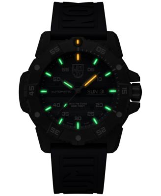 Men's Swiss Automatic Master Carbon Seal Blue Rubber Strap Watch 45mm