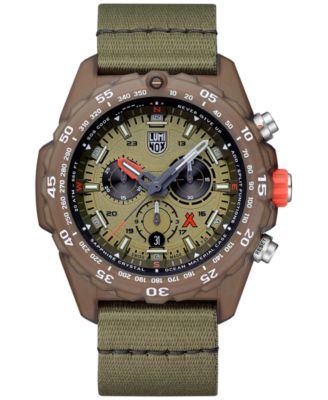 Luminox - Men's Swiss Chronograph Bear Grylls Survival Eco Master Series Olive Strap Watch 45mm