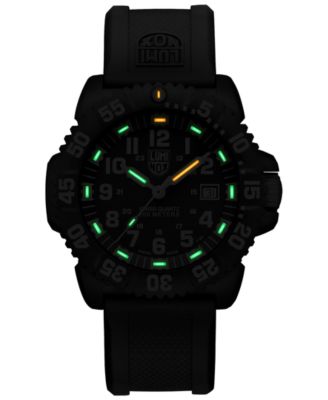 Men's Swiss Navy Seal ColorMark Black Rubber Strap Watch 44mm