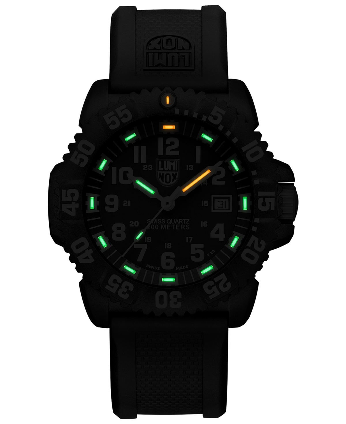 Shop Luminox Men's Swiss Navy Seal Colormark Black Rubber Strap Watch 44mm In No Color