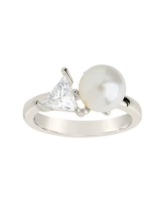 Cubic Zirconia and Imitation Pearls Dara Ring