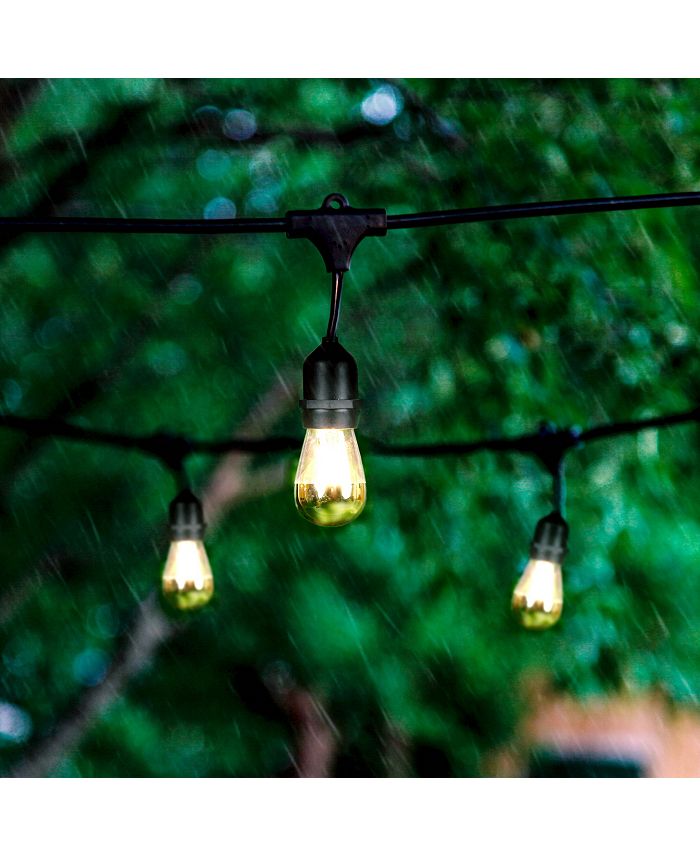 Brightech Weatherproof LED Gold Dipped Bulb Holiday String Lights S14