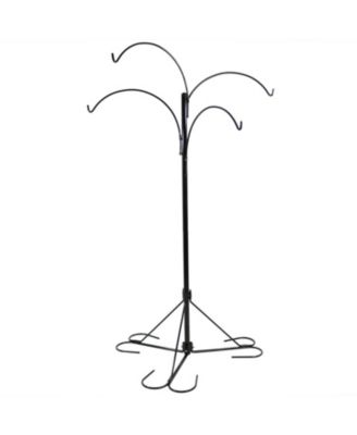 4-Arm Hanging Basket Plant Stand with Adjustable Arms - Black - 84"