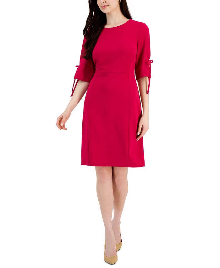 Connected Women's Scuba Crepe ElbowLengthTieSleeve Sheath Dress Macy's