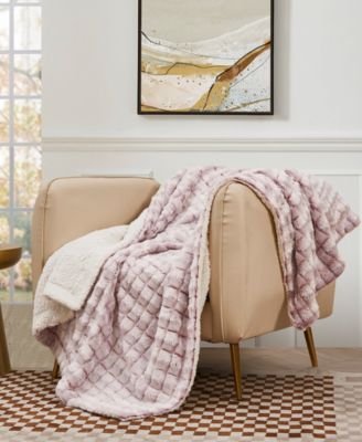 Royal Luxe Reversible Micromink to Faux-Sherpa Tie-Dye Throw, 50 x 60,  Created for Macy's - Macy's