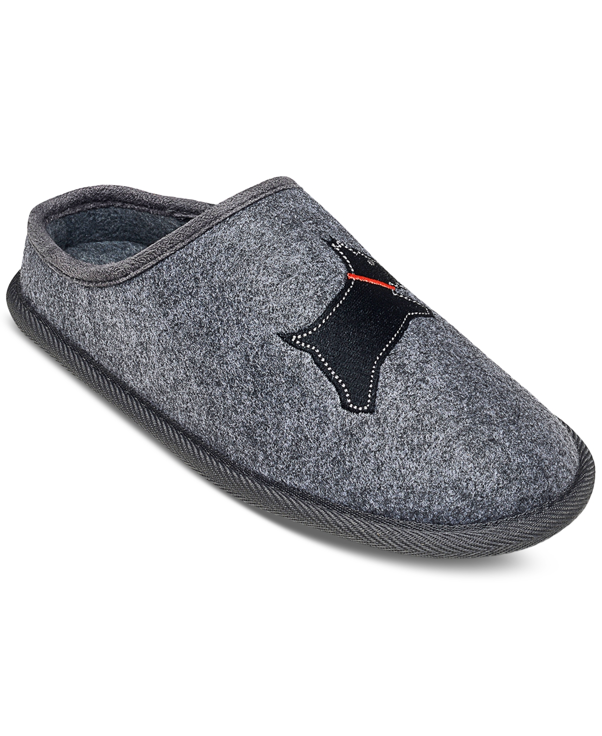 Women's Super Cosy Embroidered Mule Slippers - Charcoal