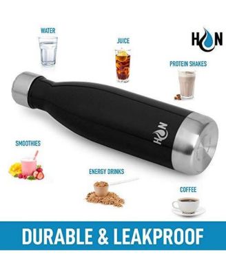 Stainless Steel Water Bottle - Double Wall Insulated Metal Water Bottle For Hot & Cold Drinks