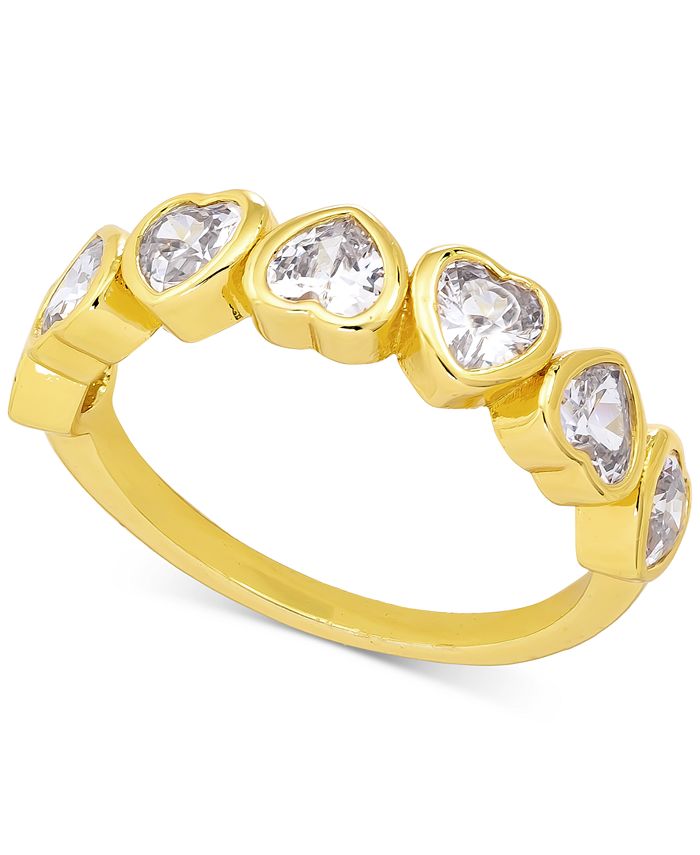 Charter Club Gold Tone Heart Shape Crystal Stack Ring Created for