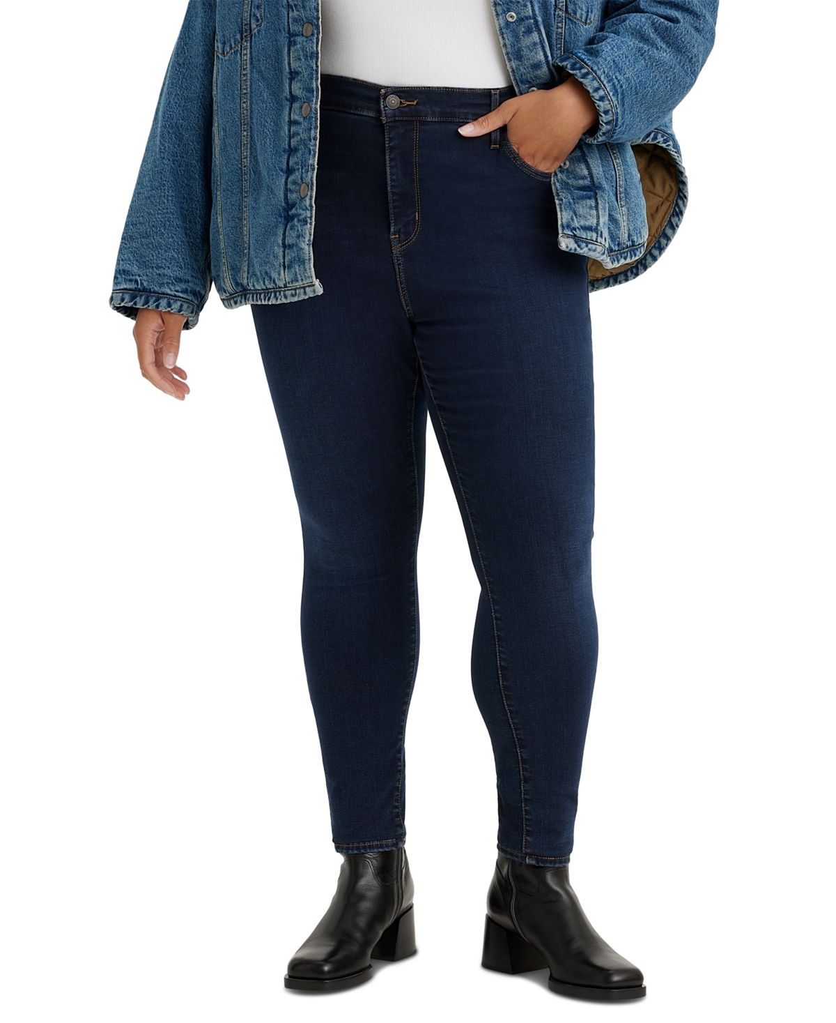 Levi's Trendy Plus Size 720 High-rise Super Skinny Jeans In Dark Indigo  Worn In | ModeSens