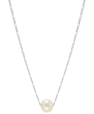 Macy's - Cultured Freshwater Pearl (8mm) Solitaire 18" Pendant Necklace in 14k Gold-Plated Sterling Silver