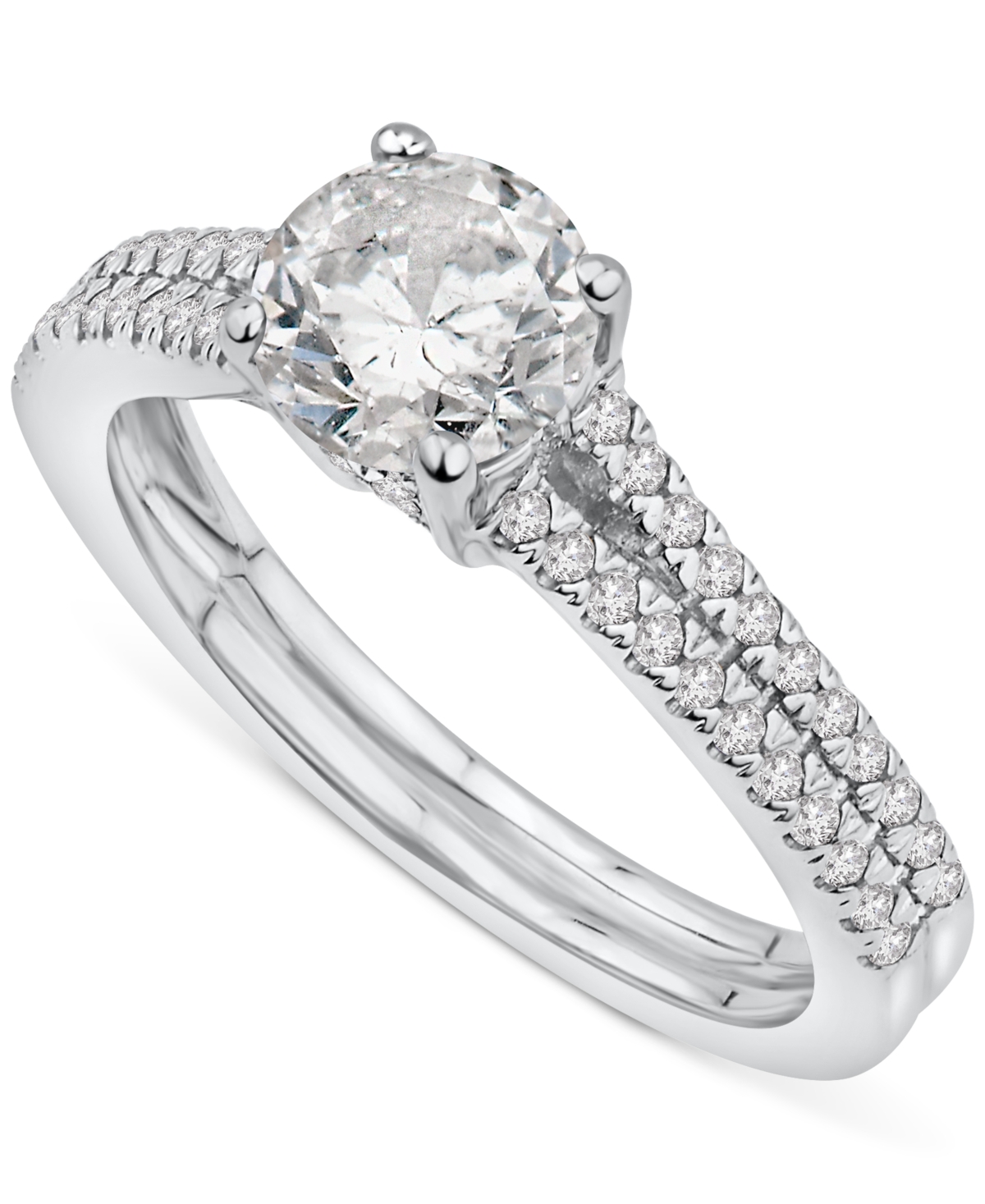 Gia Certified Diamonds Gia Certified Diamond Double Row Engagement Ring (1-1/3 ct. t.w.) in 14k White Gold