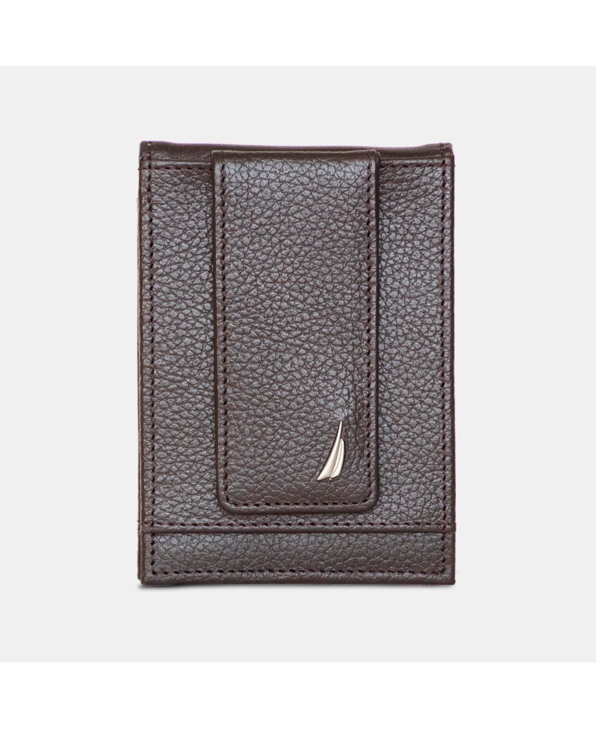 Nautica Men's Front Pocket Leather Wallet In Brown