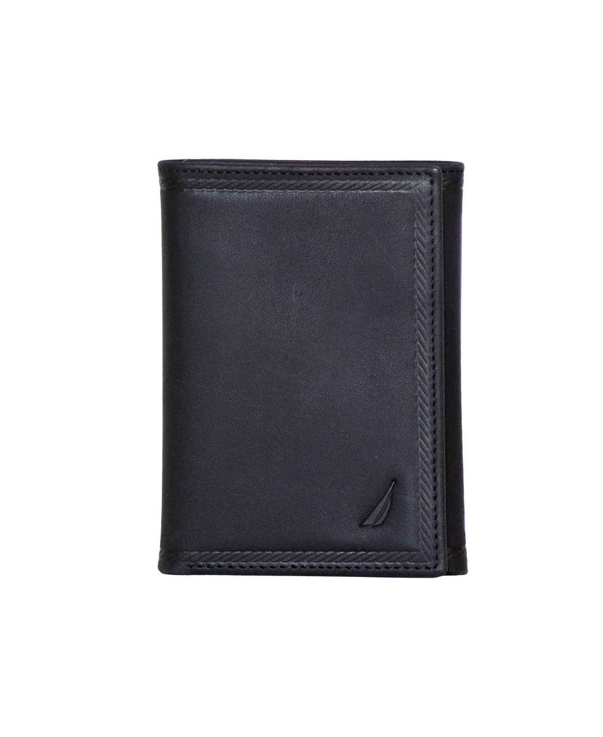Nautica Men's Trifold Leather Wallet In Black