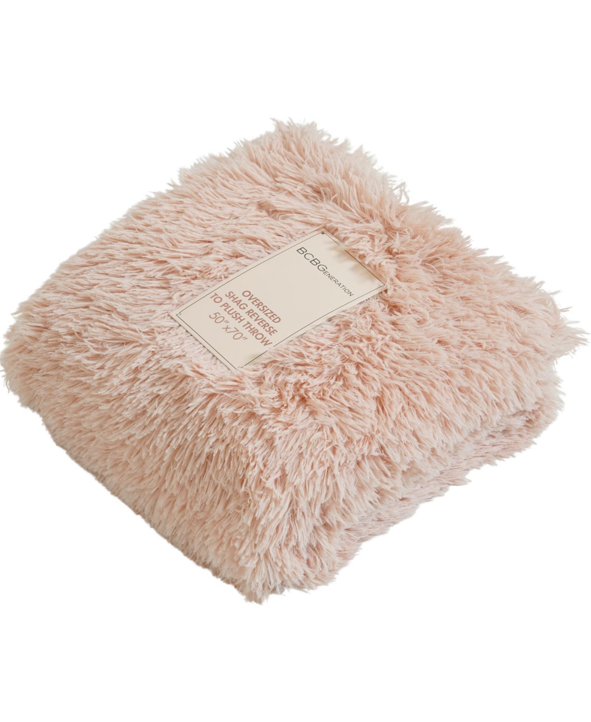 BCBgeneration Shaggy Reversible to Plush Throw Blanket, 50" x 70", Created for Macy's Bedding